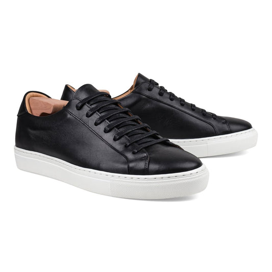 Baskets en Cuir Noir Pour Homme