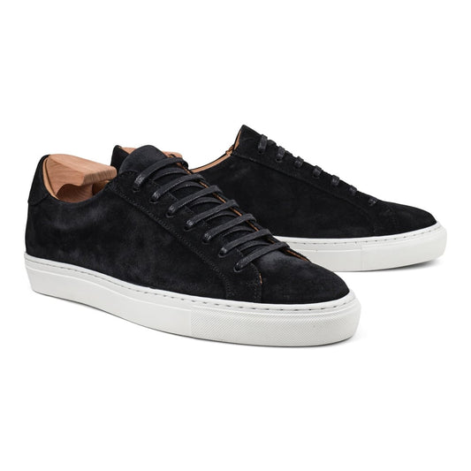 Baskets en Cuir Daim Noir Pour Homme