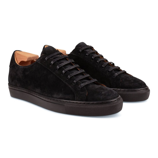 Baskets en Daim Noir avec Semelle Noire