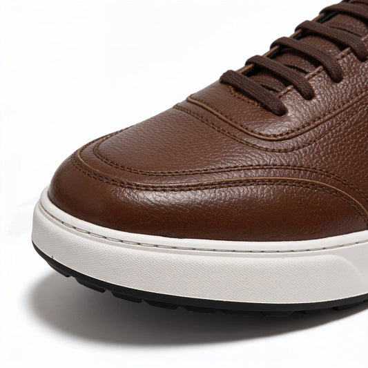 NazarCraft LEGACY Baskets en Cuir Grainé Marron Avec semelle Eva (Anti-tâche)