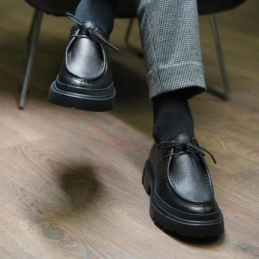 Chunky Derbies en Cuir Grainé avec Semelle en EVA