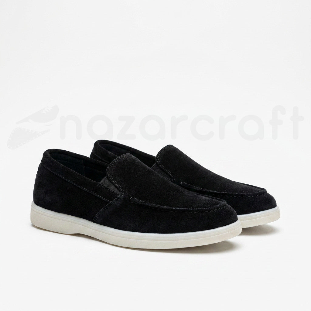 Noble Loafers Mocassins Summer Walk en Daim Suédé Noir