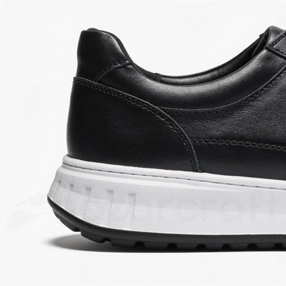APEX Baskets en Cuir Noir Bleu Nuit et Vert Olive Avec Semelle Eva (Anti-tâche)