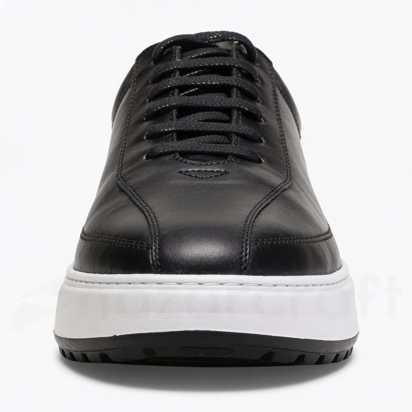 APEX Baskets en Cuir Noir Bleu Nuit et Vert Olive Avec Semelle Eva (Anti-tâche)