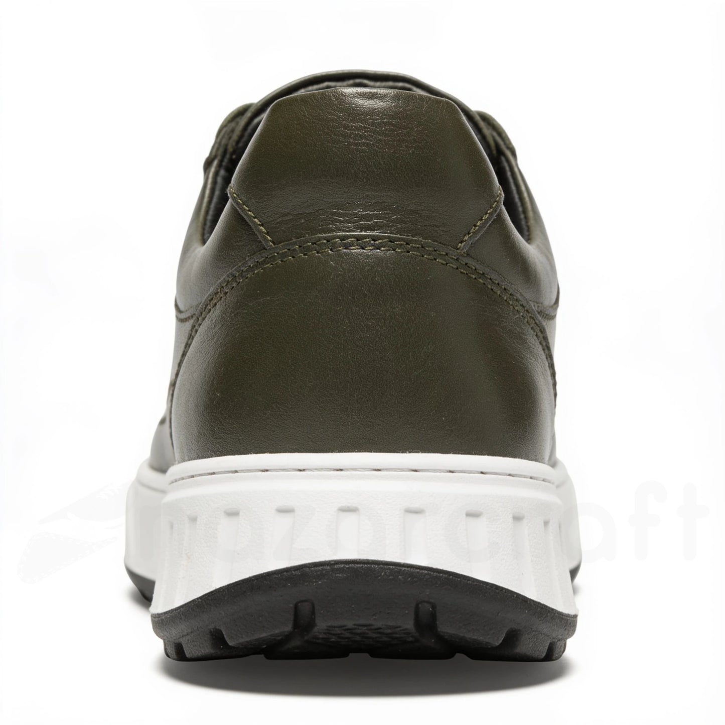 APEX Baskets en Cuir Noir Bleu Nuit et Vert Olive Avec Semelle Eva (Anti-tâche)