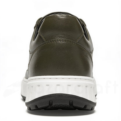 APEX Baskets en Cuir Noir Bleu Nuit et Vert Olive Avec Semelle Eva (Anti-tâche)
