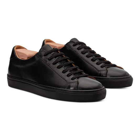 Prime Baskets en Cuir Noir ou Blanc avec Semelle Noire ou Blanche