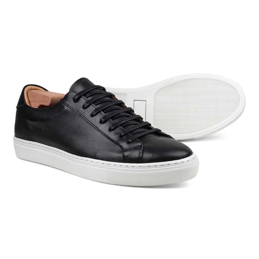 Baskets en Cuir Noir Pour Homme