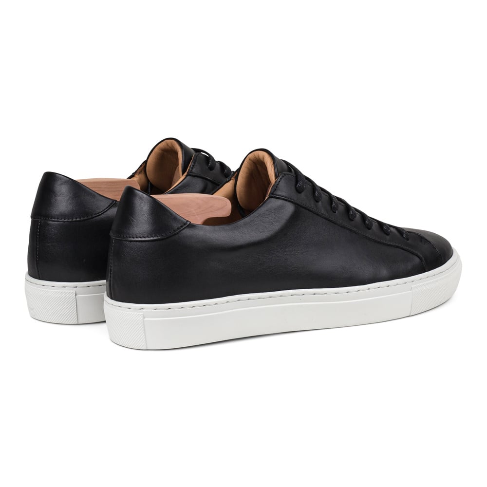 Baskets en Cuir Noir Pour Homme