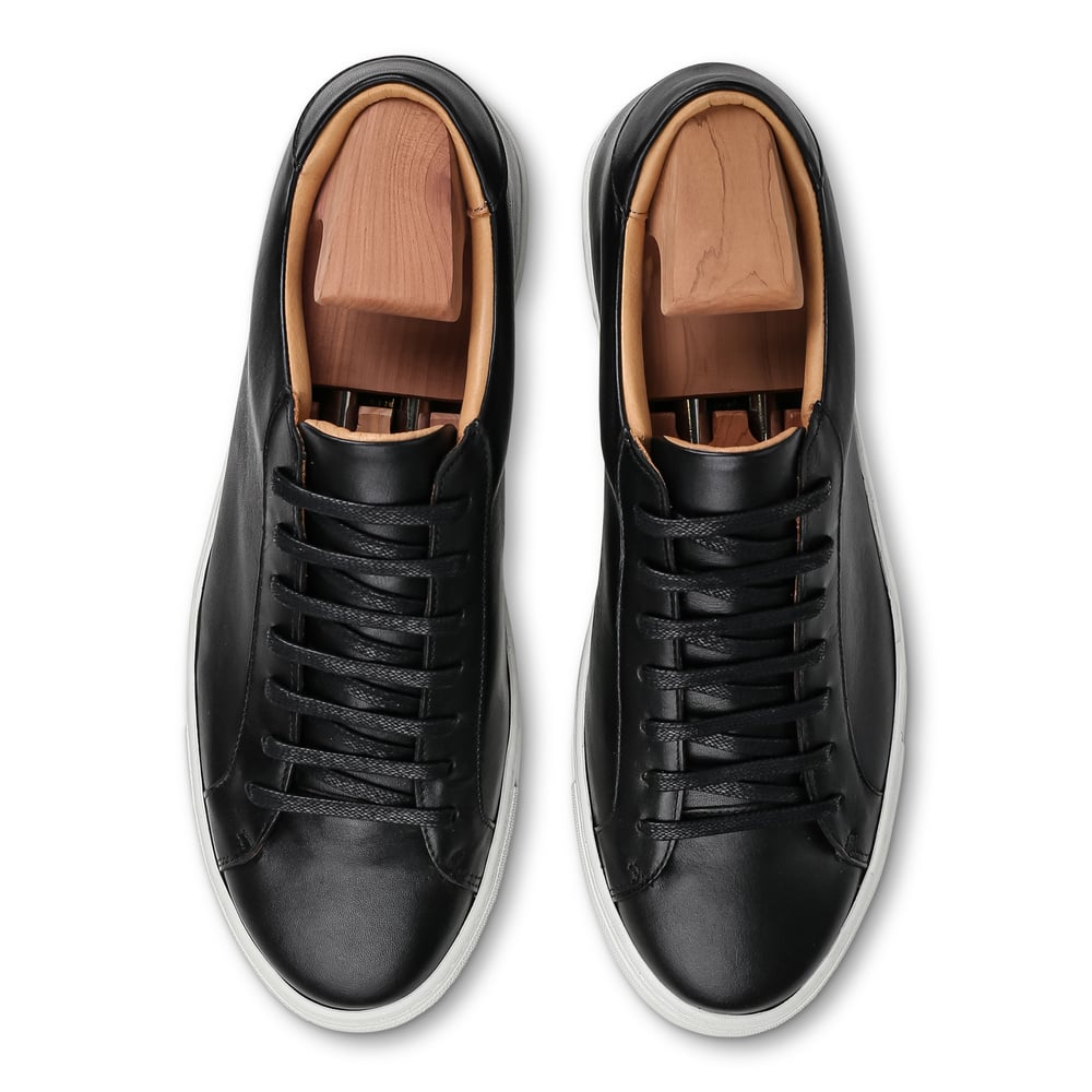 Baskets en Cuir Noir Pour Homme