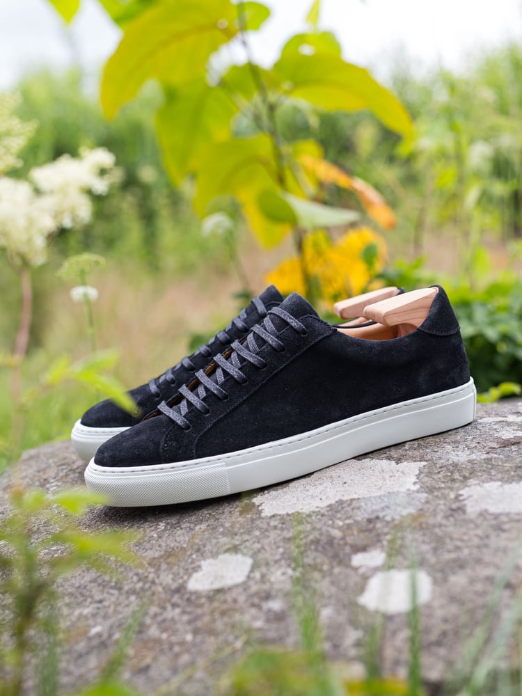 Baskets en Cuir Daim Noir Pour Homme