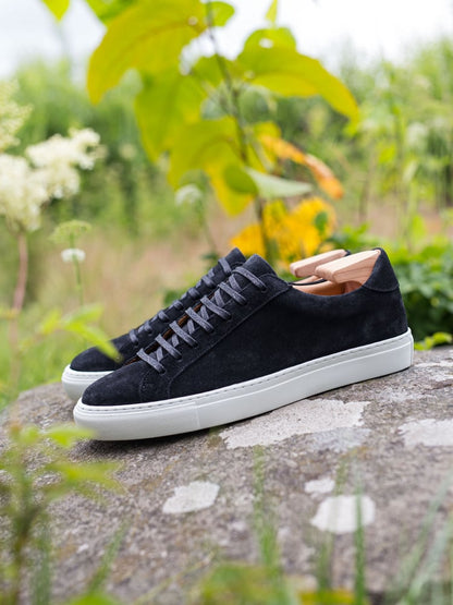 Baskets en Cuir Daim Noir Pour Homme