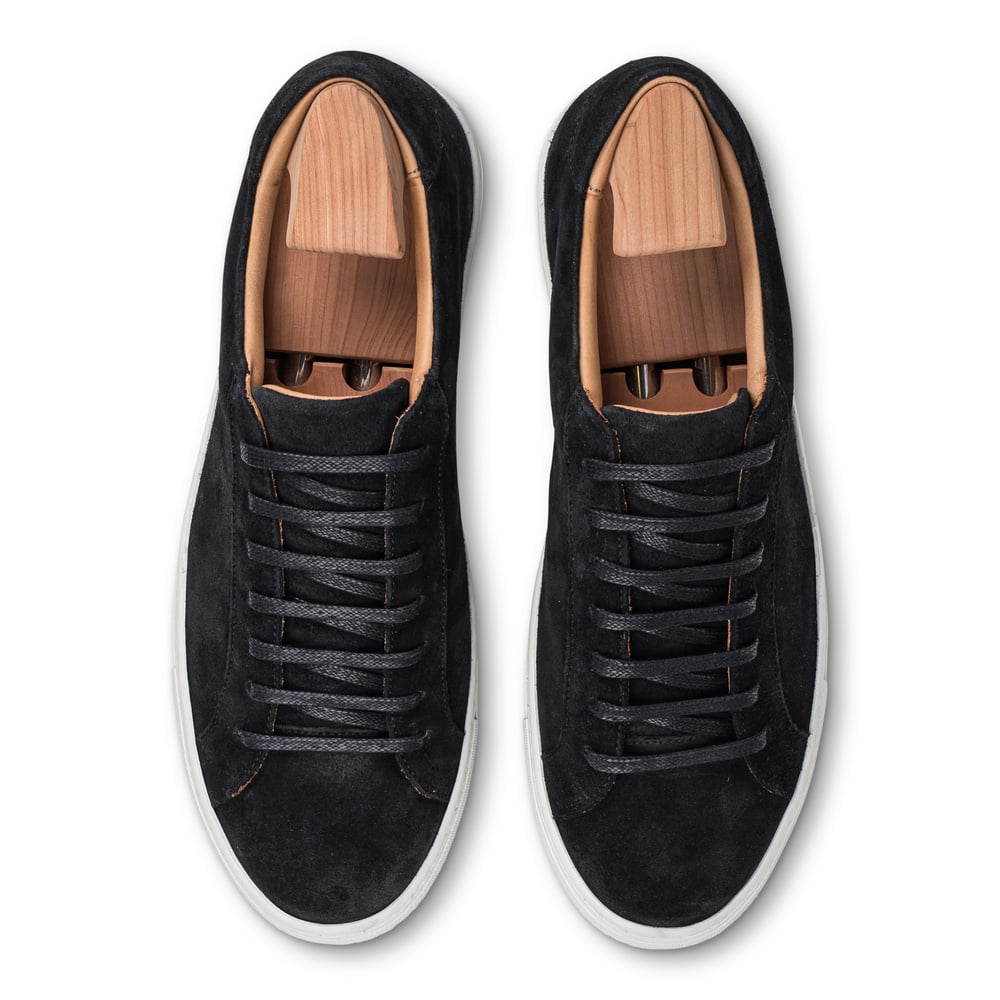 Baskets en Cuir Daim Noir Pour Homme