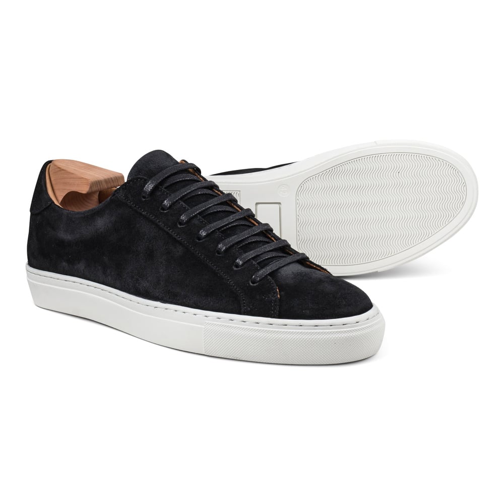 Baskets en Cuir Daim Noir Pour Homme