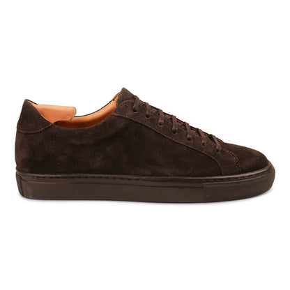 Baskets en Daim Marron Foncé avec Semelle Foncée