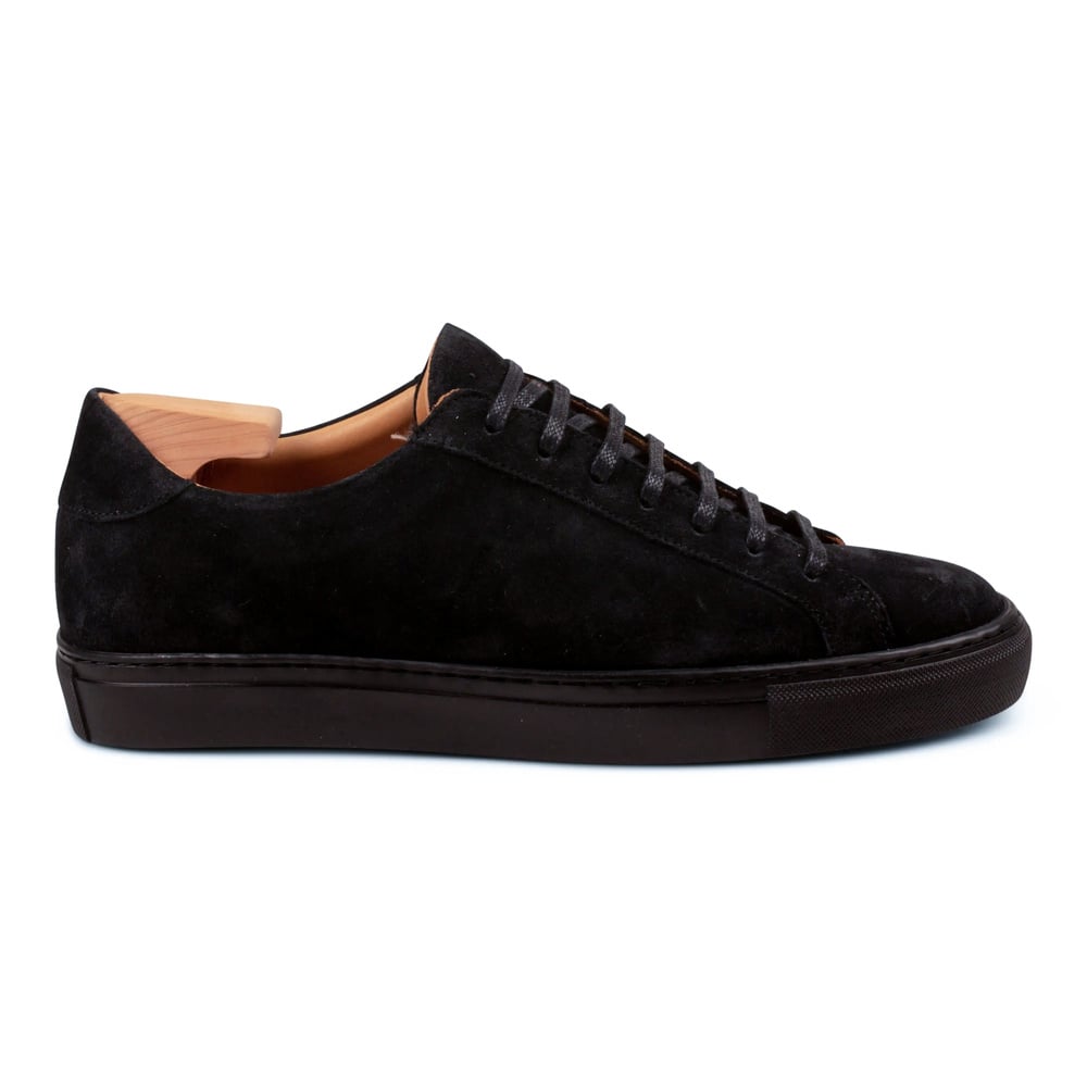 Baskets en Daim Noir avec Semelle Noire