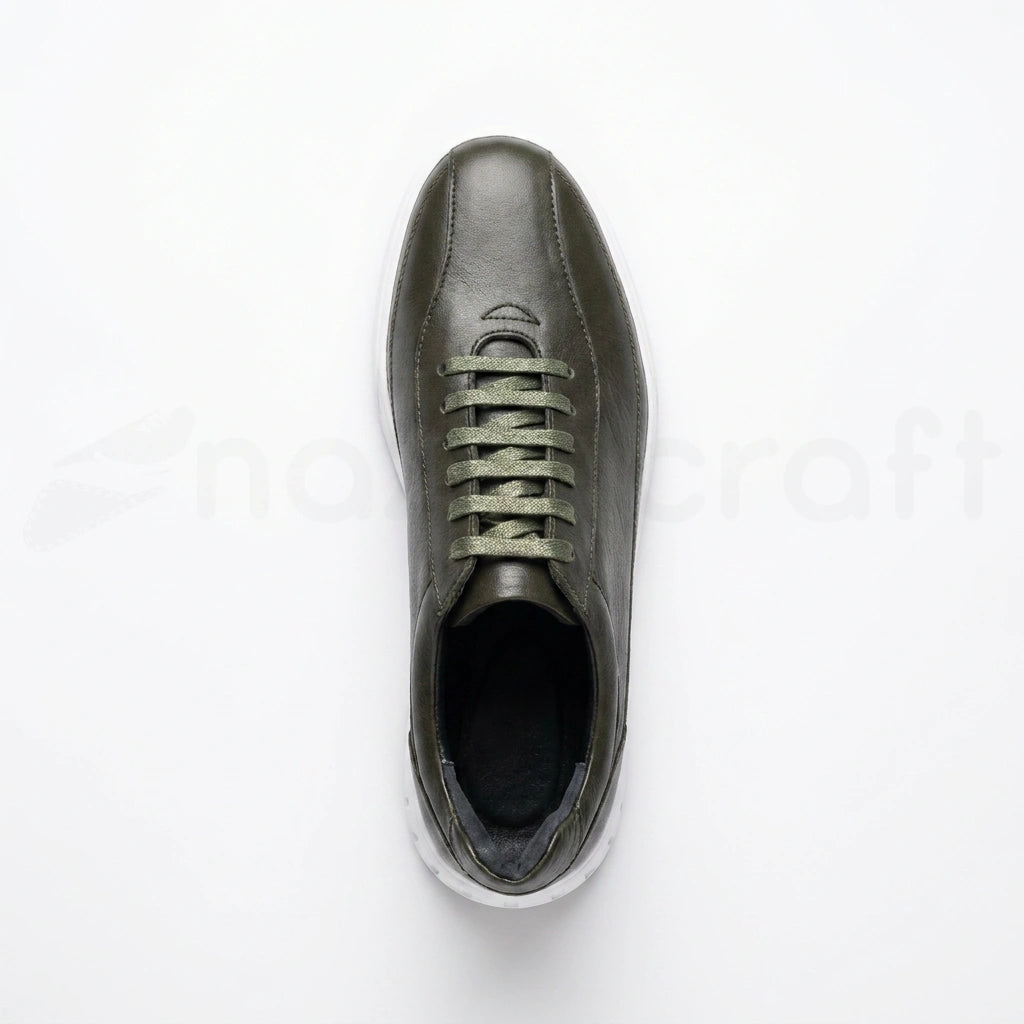 NazarCraft APEX Baskets en Cuir Noir Bleu Nuit et Vert Olive en Semelle Eva pour Homme