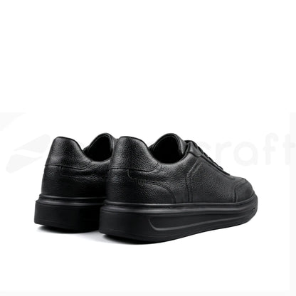 NazarCraft LEGACY Baskets en Cuir Grainé Noir avec Semelle Foncée Pour Homme et Femme