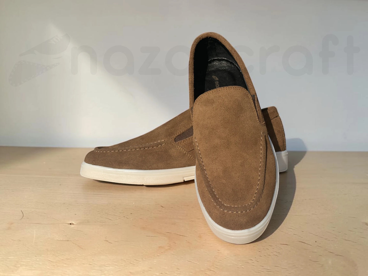 NazarCraft NOBLE Loafers Summer Walk Marron Tan en Daim Suédé