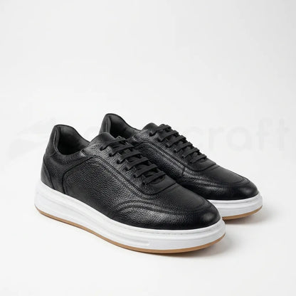 NazarCraft LEGACY Baskets en Cuir Grainé Beige et Noir et Marron Pour Homme