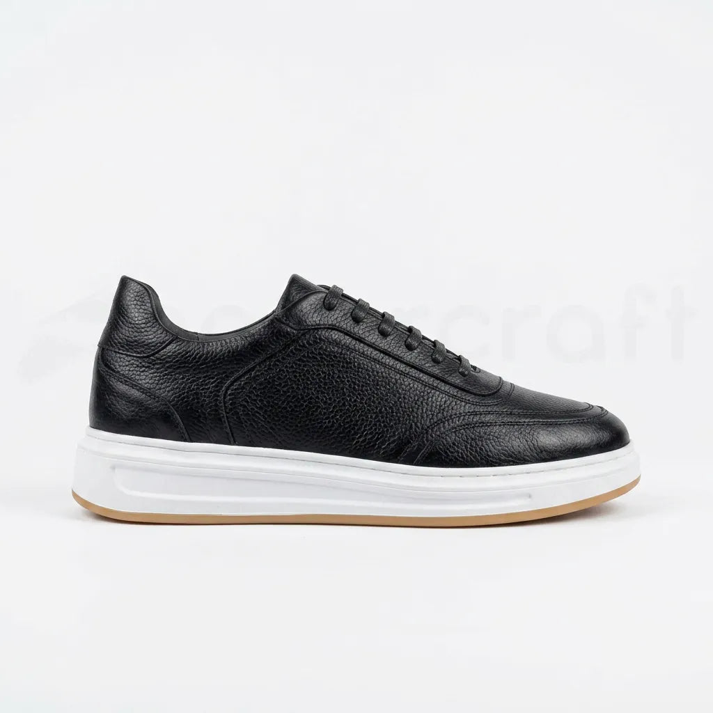 NazarCraft LEGACY Baskets en Cuir Grainé Beige et Noir et Marron Pour Homme