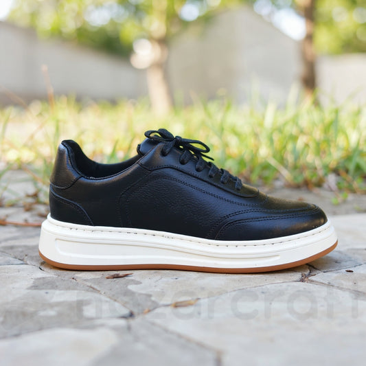 NazarCraft LEGACY Baskets en Cuir Grainé Noir Pour Homme et Femme
