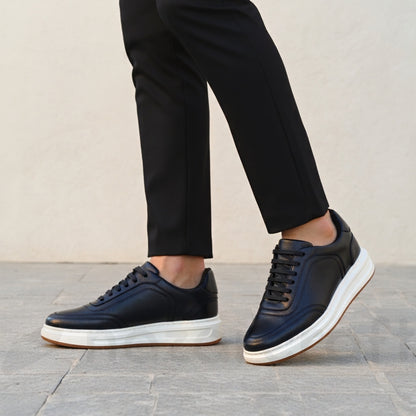NazarCraft LEGACY Baskets en Cuir Grainé Noir Pour Homme et Femme