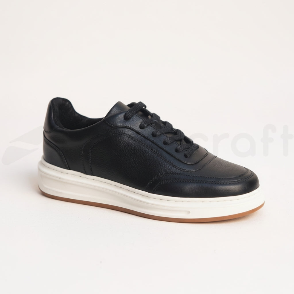 NazarCraft LEGACY Baskets en Cuir Grainé Noir Pour Homme et Femme