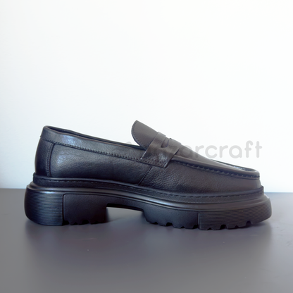 Chunky Moccasins en Cuir Grainé avec Semelle en Eva