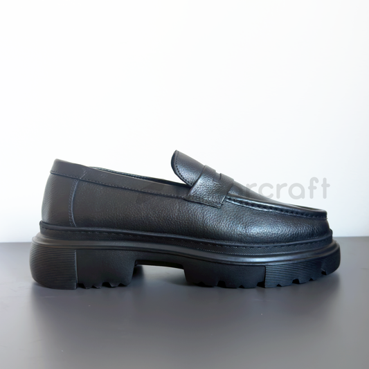 Chunky Moccasins en Cuir Grainé avec Semelle en Eva