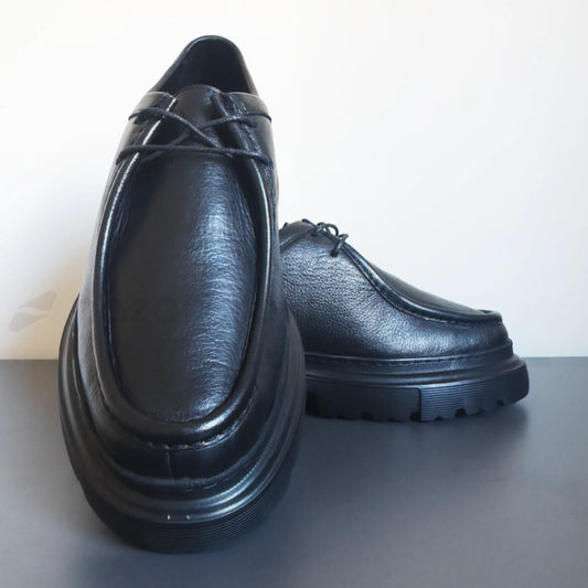 Chunky Derbies en Cuir Grainé avec Semelle en EVA