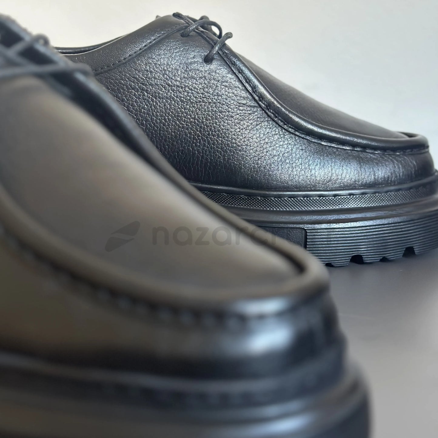 Chunky Derbies en Cuir Grainé avec Semelle en EVA