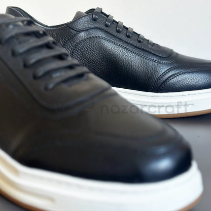 NazarCraft LEGACY Baskets en Cuir Grainé Noir Pour Homme et Femme