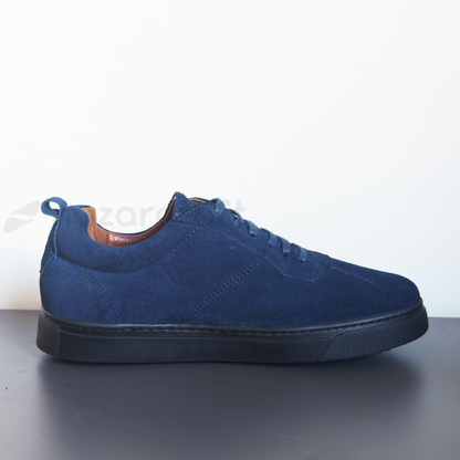 Baskets en Daim Bleu Foncé avec Semelle Foncée