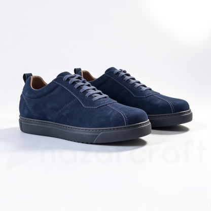 Baskets en Daim Bleu Foncé avec Semelle Gomme Foncée