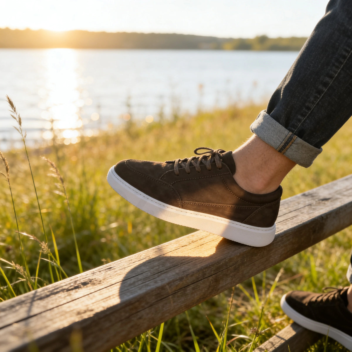 Valoris Baskets en Cuir Nubuck avec Semelle Eva Anti-Tâche