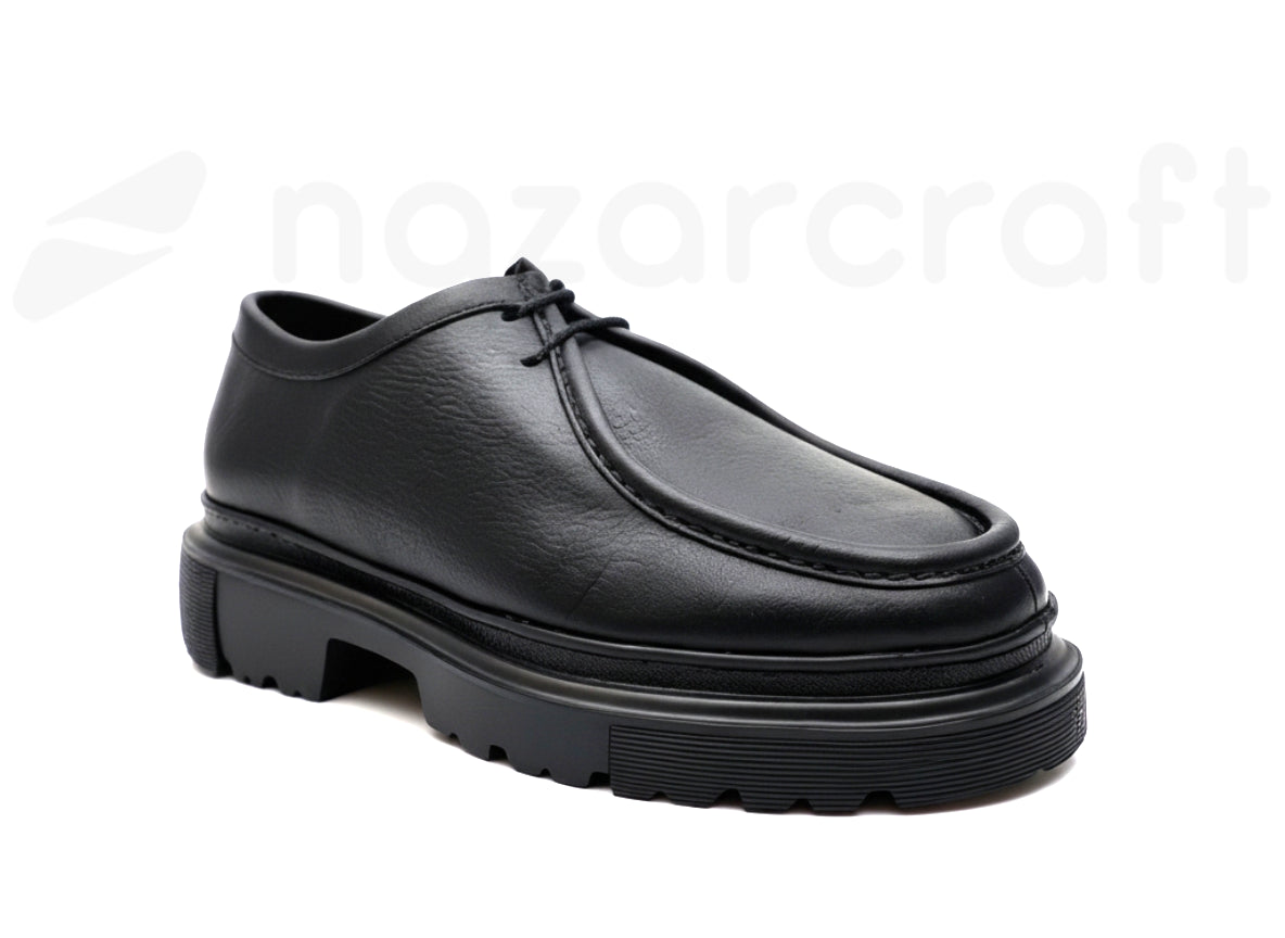 Chunky Derbies en Cuir Grainé avec Semelle en EVA