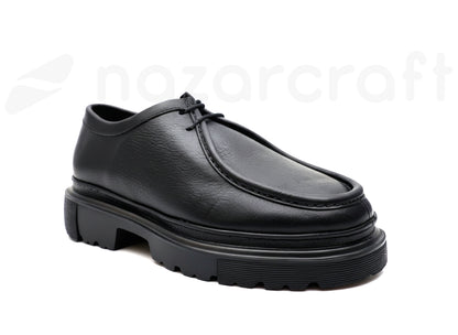 Chunky Derbies en Cuir Grainé avec Semelle en EVA
