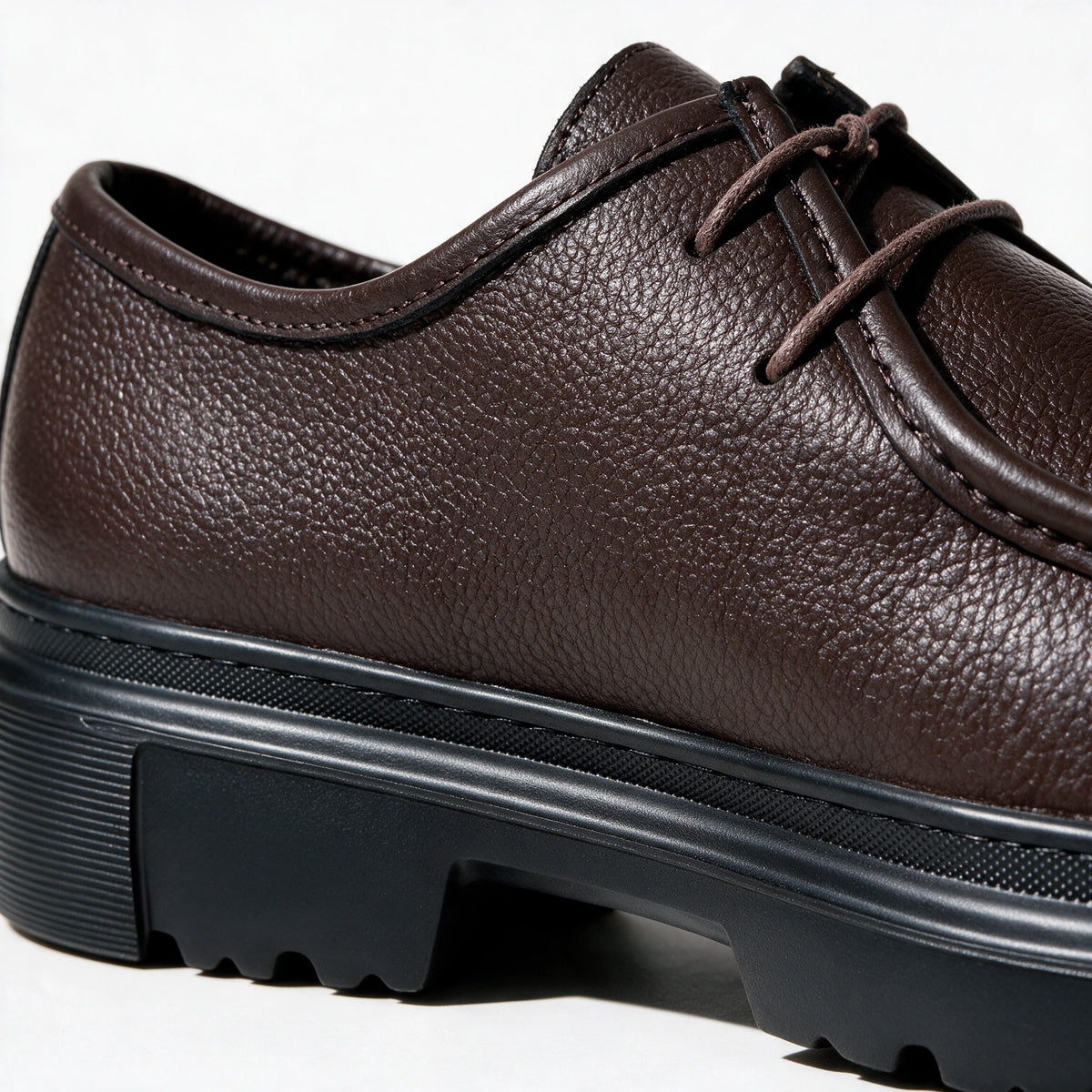 Chunky Derbies en Cuir Grainé avec Semelle en EVA
