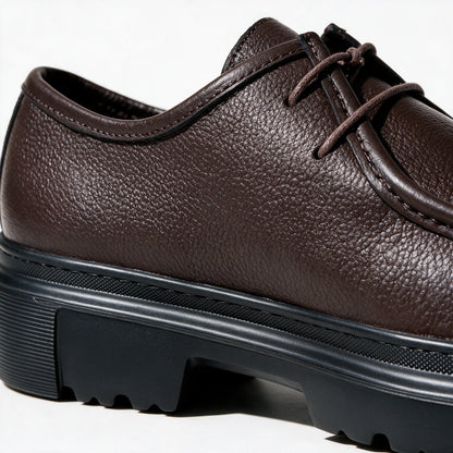 Chunky Derbies en Cuir Grainé avec Semelle en EVA