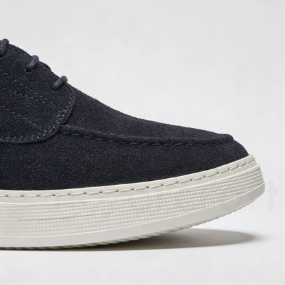 Slip-Ons Mocassins à Lacets en Daim Bleu Marine avec Semelle Eva Anti-Tâche