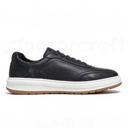 LEGACY 2.0 Baskets en Cuir Grainé Beige et Noir et Marron avec Semelle Eva Anti-Tâche