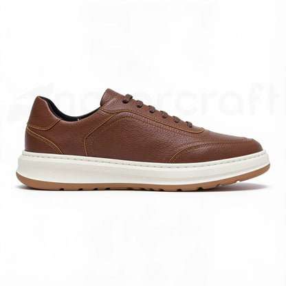 LEGACY 2.0 Baskets en Cuir Grainé Beige et Noir et Marron avec Semelle Eva Anti-Tâche