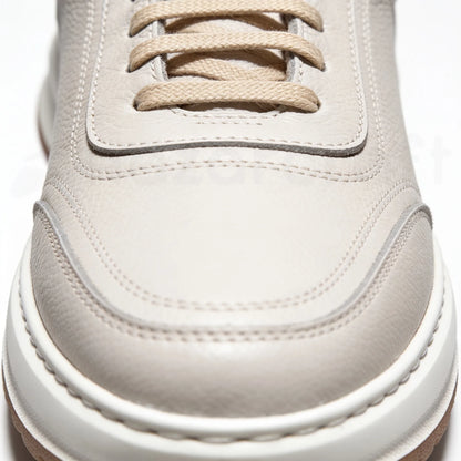 LEGACY 2.0 Baskets en Cuir Grainé Beige et Noir et Marron avec Semelle Eva Anti-Tâche