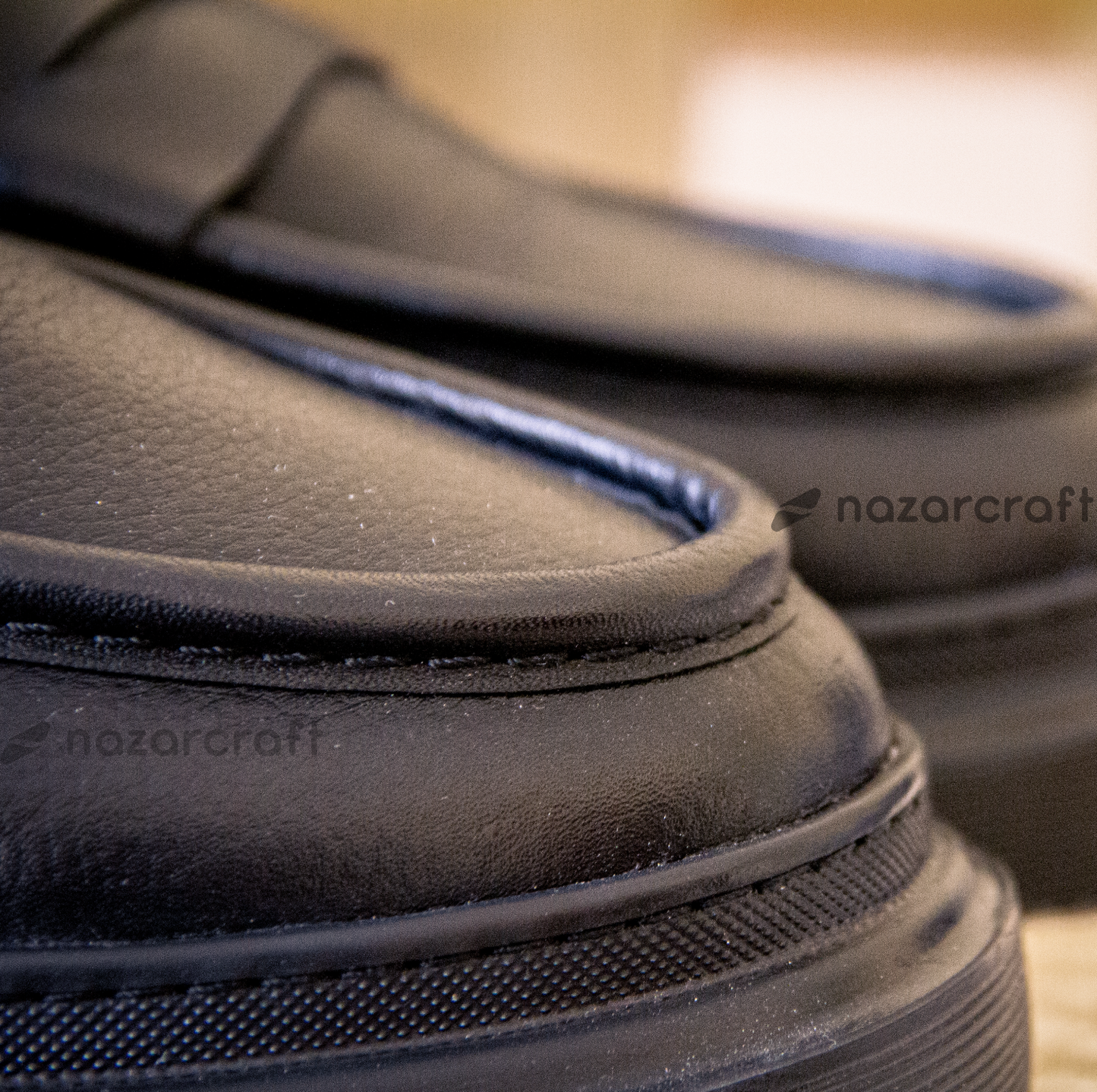 Chunky Moccasins en Cuir Grainé avec Semelle en Eva