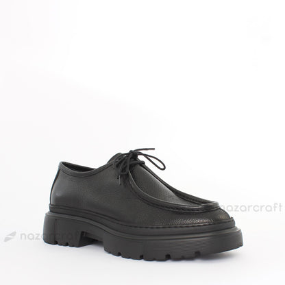 Chunky Derbies en Cuir Grainé avec Semelle en EVA