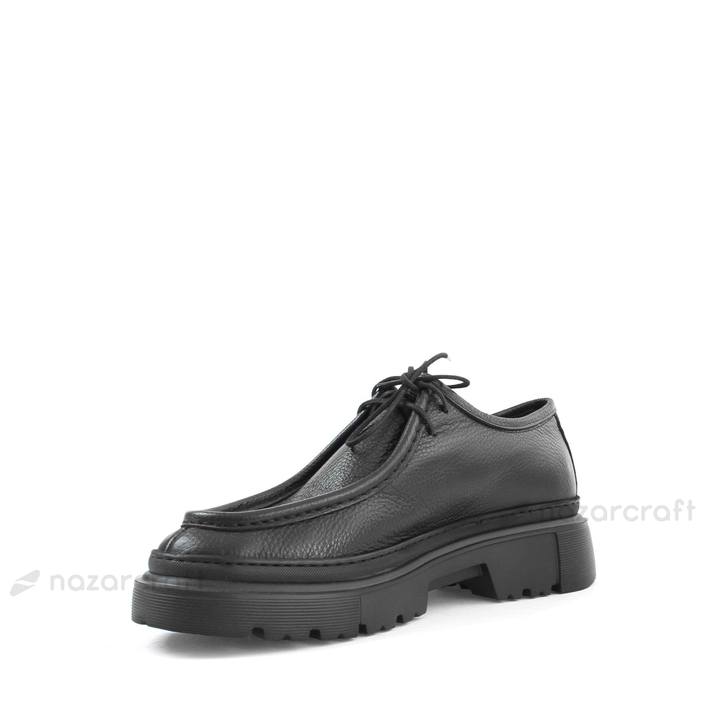 Chunky Derbies en Cuir Grainé avec Semelle en EVA