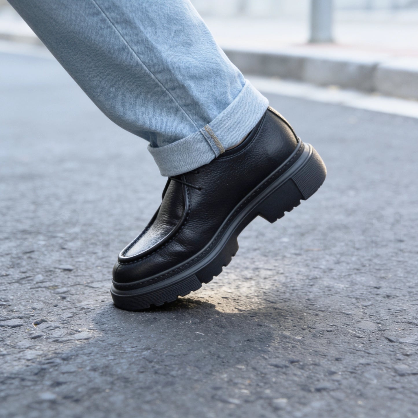 NazarCraft Chunky Derbies en Cuir Grainé avec Semelle en EVA