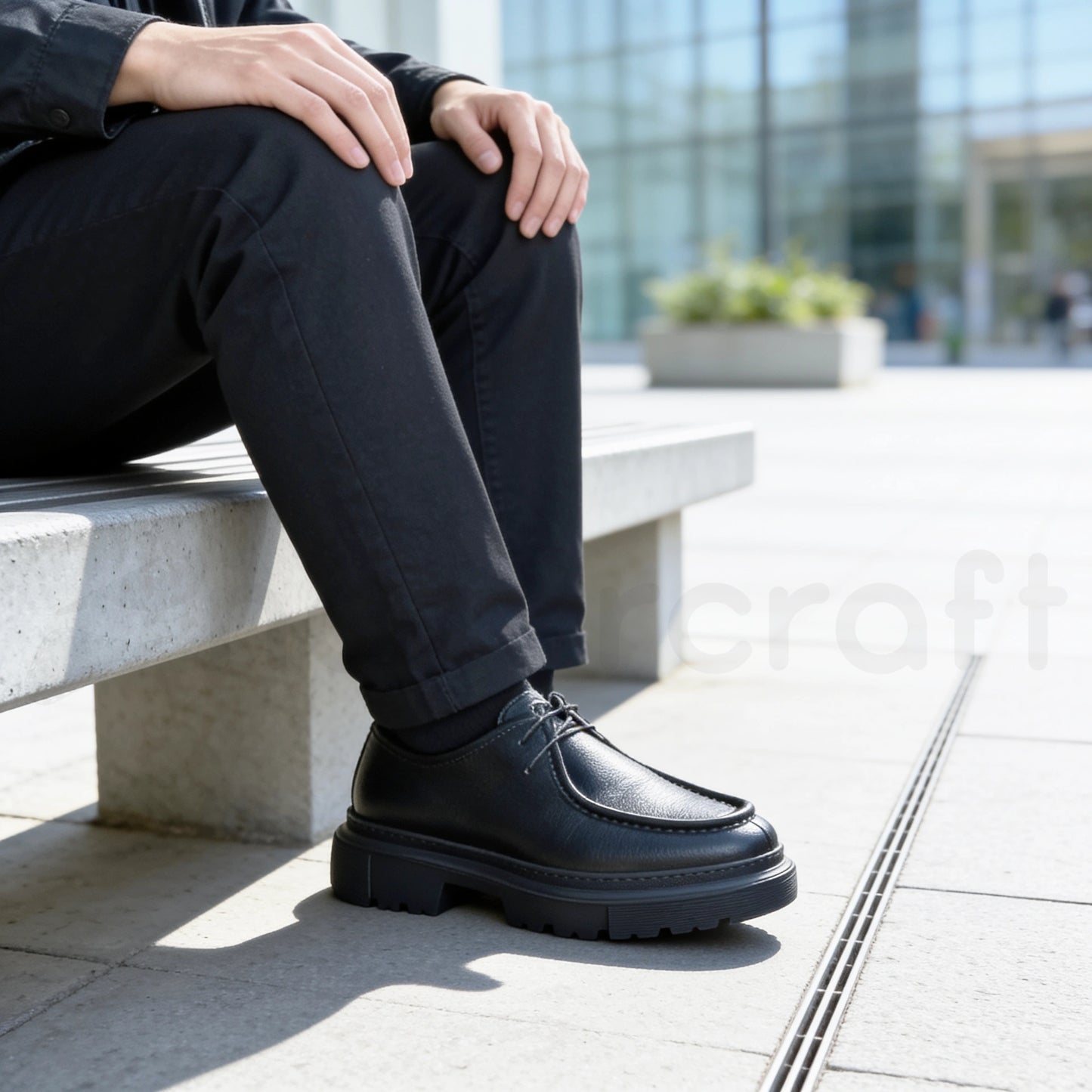 NazarCraft Chunky Derbies en Cuir Grainé avec Semelle en EVA