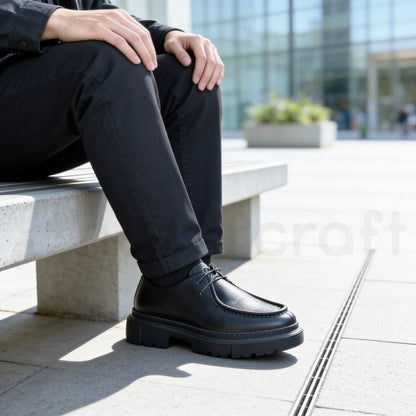 NazarCraft Chunky Derbies en Cuir Grainé avec Semelle en EVA